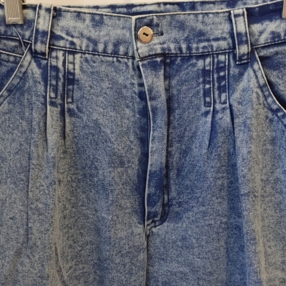 VINTAGE acid wash high wasted pleated shorts XL - Picture 2 of 8